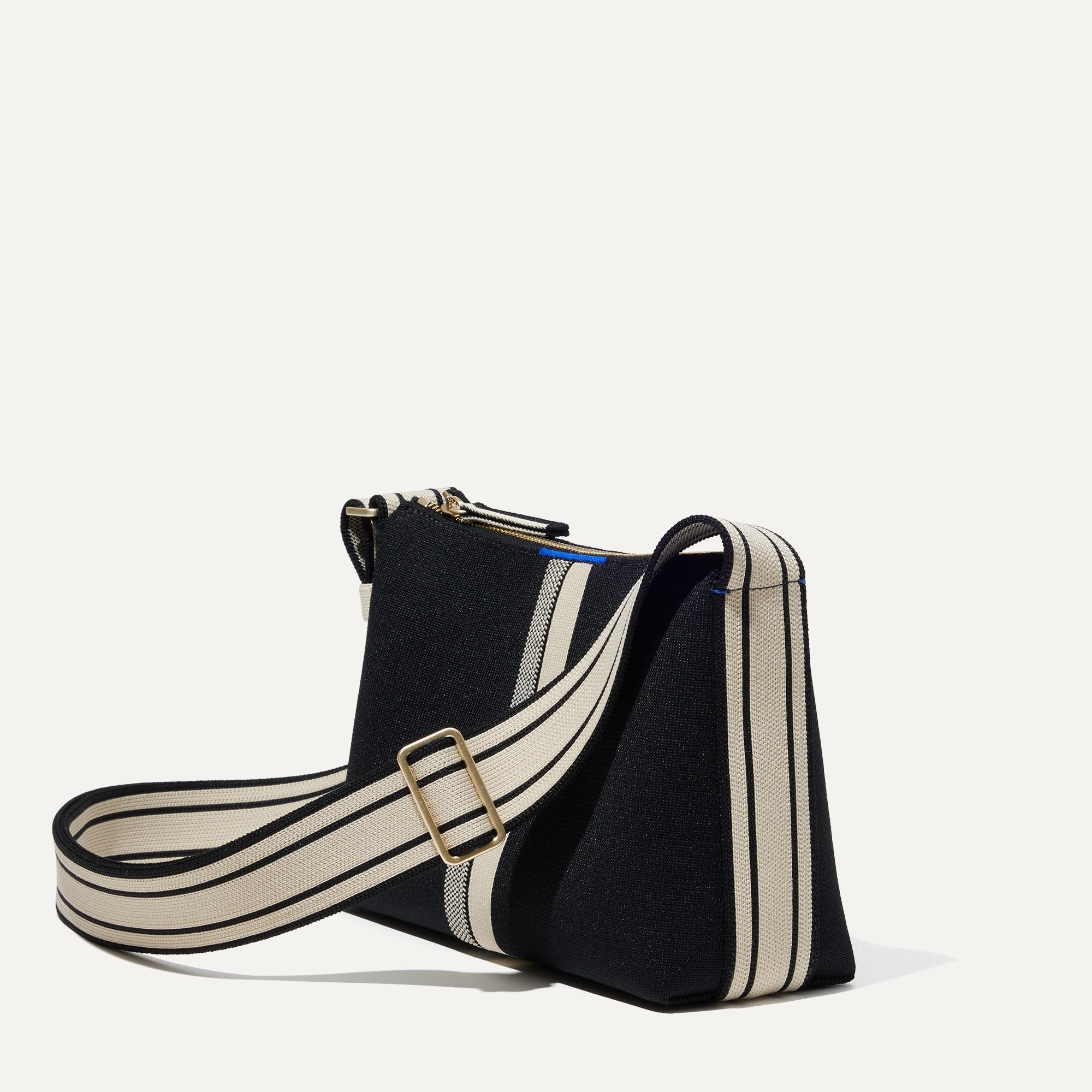 The Casual Crossbody - Black and Ivory Stripe